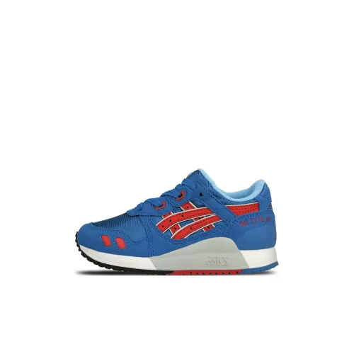 Asics Gel Lyte 3 Устойчивый к истиранию Низкий Топ Детская Беговая Обувь Синий Красный Для детей 3-7 лет