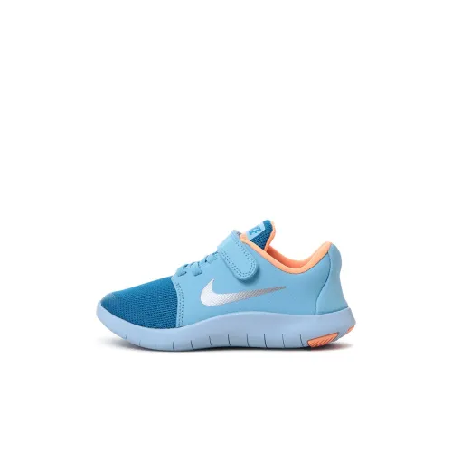 Nike Flex Contact 2 Детские противоскользящие амортизирующие абразионные низкие топы для бега синие
