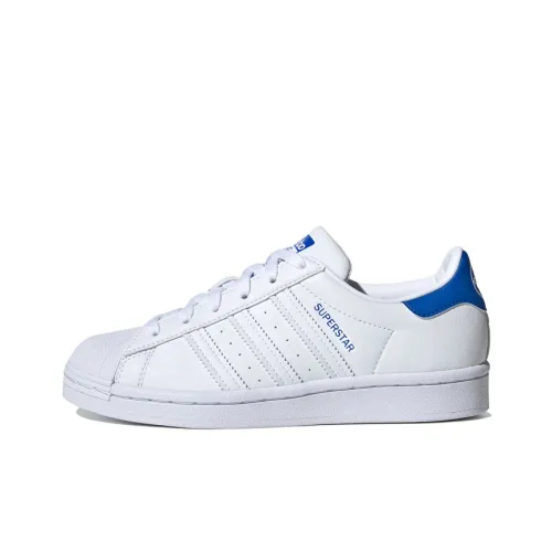 Adidas Originals Superstar J Устойчивый к истиранию низкий топ для детей для скейтбординга синий и белый для подростков