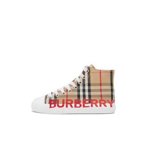 Burberry Винтаж Slip-resistant и дышащий высокий топ для детских скейтбордингов архивный бежевый детский