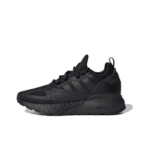 Adidas Originals ZX 2K Boost J противоскользящий и дышащий низкий топ детские повседневные кроссовки черный подростки