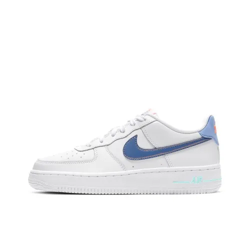 Nike Air FORCE 1 LV8 1 Low Топ Детский Скейтбординг Белый Синий