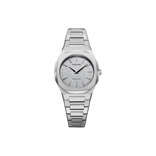 D1 MILANO Наручные часы Кварцевый механизм Ремешок из нержавеющей стали 30 мм Серебристый циферблат Женские часы