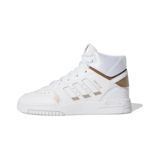 Adidas Originals Drop Step J Устойчивые к истиранию высокие кроссовки для скейтбординга Белые Подростки