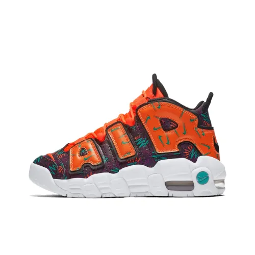 Nike Air More Uptempo What The 90s MID Топ Детские Баскетбольные Кроссовки Коричневый Апельсин