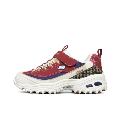 Skechers D'LITES Series Спортивная повседневная обувь Красная Белая Черная Подростки