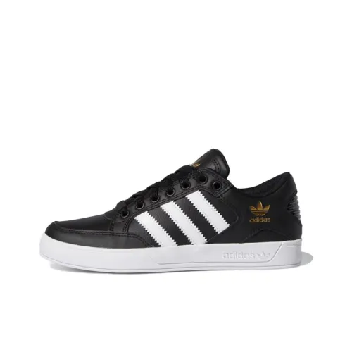 Adidas Originals Hardcourt Low J Low Топ Детские Скейтбординги Черный Белый Подростки