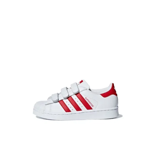 Adidas Originals CF C Устойчивые к истиранию Дышащие Низкие Кроссовки для скейтбординга Белый Красный Для детей 3-7 лет