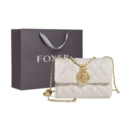 FOXER Натуральная кожа Сумка через плечо Маленькая Женская Белая Черная