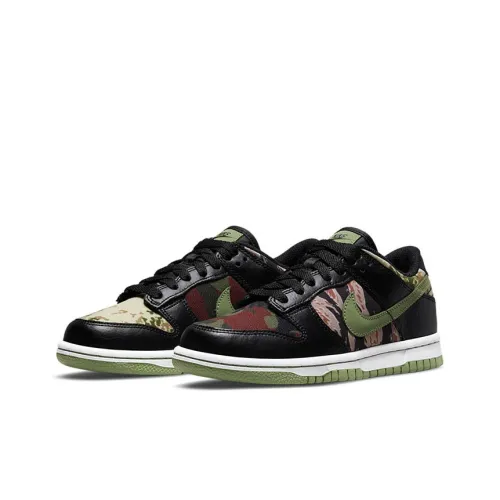 NIKE Dunk SE 'Черный MULTI CAMO' Устойчивый к истиранию Низкий Топ Детские Скейтбординги Черный Камуфляж