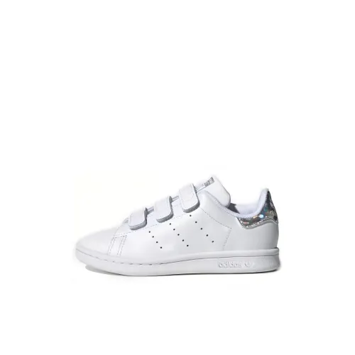 Adidas Originals Stan Smith Low Топ Детские Скейтбординги Белый серебристый для детей 3-7 лет
