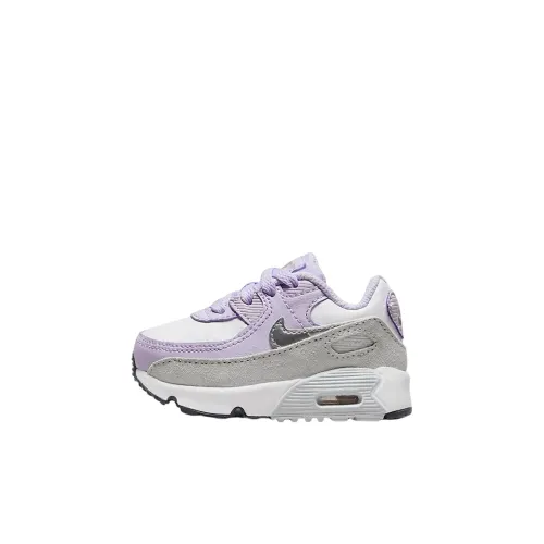 Nike Air Max 90 LTR Low Топ Обувь для малышей Белый фиолетовый Gray Infant Wa Toddler