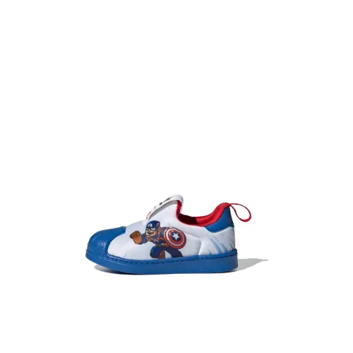Adidas Originals SUPERSTAR 360 Дышащая Низкая Обувь для Малышей Белая Синяя Красная Infant и Toddler