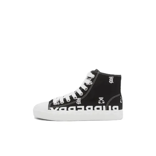 Burberry Thomas High Топ Стильные Скейтбординги Черный Белый Дети Возраст 3-7 Лет