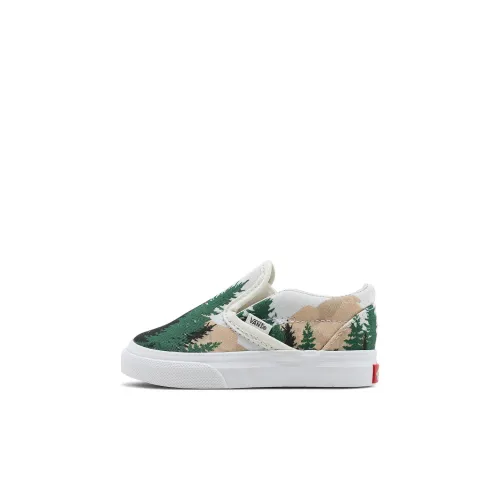 Vans Slip On TD Амортизация Износостойкие Низкие Топ Обувь для малышей Белый зеленый коричневый Infant And Toddler