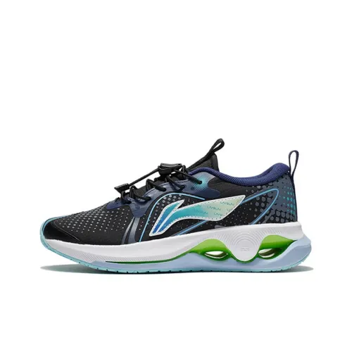 LINING YOUNG Противоскользящий Амортизация Устойчивый к износу Отскок Низкий Топ Детская Беговая Обувь Черный Синий Подростки