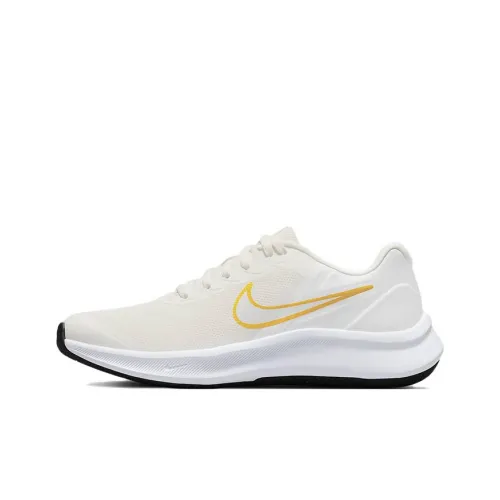 Nike Star Runner 3 Амортизаторы Slip-resistant Abrasion-resistant Низкий топ Детские беговые кроссовки Белый Оранжевый Подростки