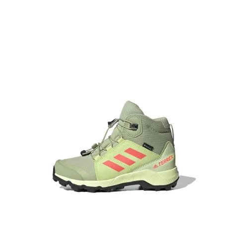 Adidas Terre MID Gore tex Поход K Противоскользящий Устойчивый к износу Высокий Топ Детская Туристическая обувь Изумрудно-зеленый Детский