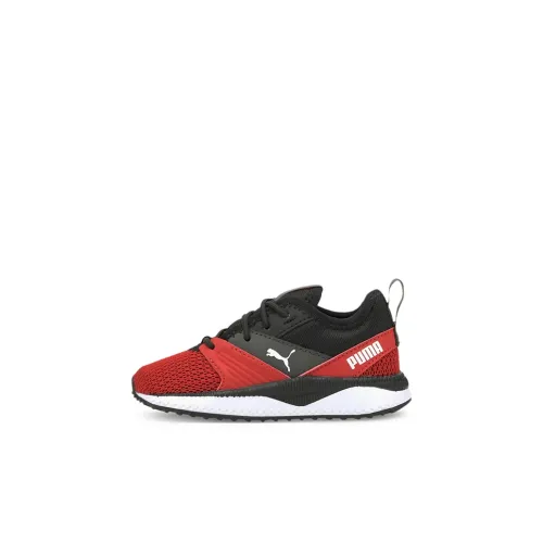 PUMA Pacer Амортизация Устойчивость к истиранию Дышащий Легкий Низкий Топ Обувь для малышей Черный Красный Многоцветный