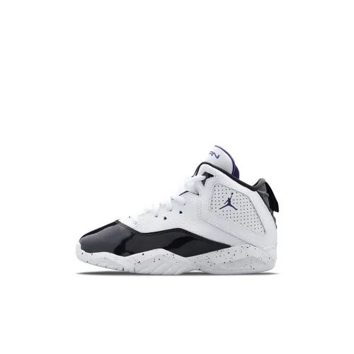 Джордан B'Loyal Амортизация MID Топ Детские Баскетбольные Кроссовки Белый Черный Для детей 3-7 лет