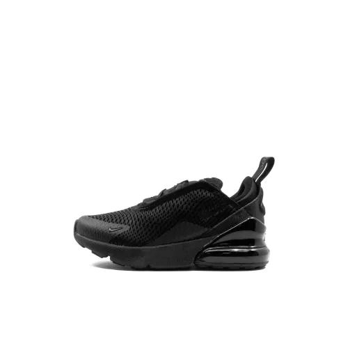 Nike Air Max 270 Аbrasion Resistant Детские Лайфстайл Кроссовки Чисто Черные для Детей Возраст 3-7 Лет