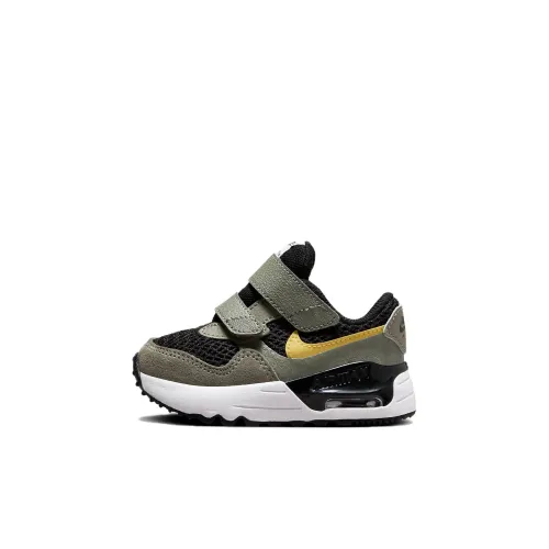 Nike Air Max SYSTM Амортизация Износостойкий Низкий Топ Обувь для малышей Зеленый Черный Infant And Toddler