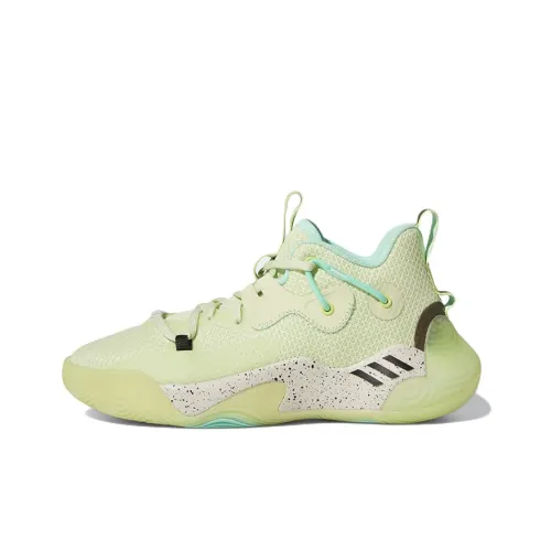 Adidas Harden Stepback 3 J Slip-resistant Abrasion-resistant Low Top Детские баскетбольные кроссовки Светло-зеленые Подростковые