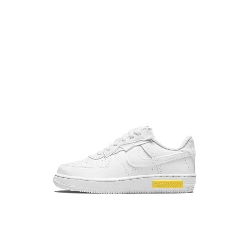 Nike Air FORCE 1 Fontanka Low Топ Кроссовки для скейтбординга Белый желтый Для детей 3-7 лет