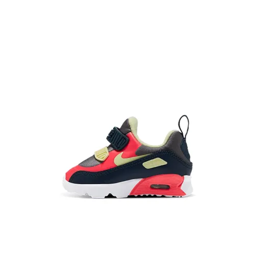 Nike Air Max 90 Low Топ Беговые кроссовки Черно-красный Infant и Toddler