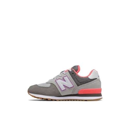 New Balance NB 574 Series Детские повседневные кроссовки Серый Розовый Для детей 3-7 лет