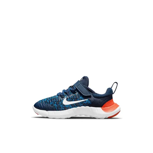 Nike Free RN 2021 Low Топ Детские беговые кроссовки Сине-оранжевый для детей 3-7 лет