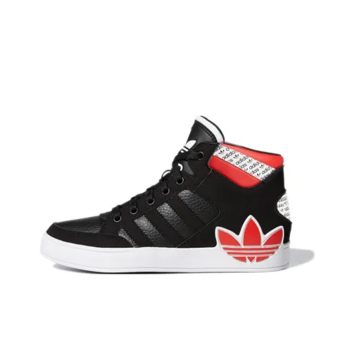 Adidas Originals Hardcourt Hi J Аbrasion Resistant MID Топ Детские Скейтбординги Черный Красный Подростки