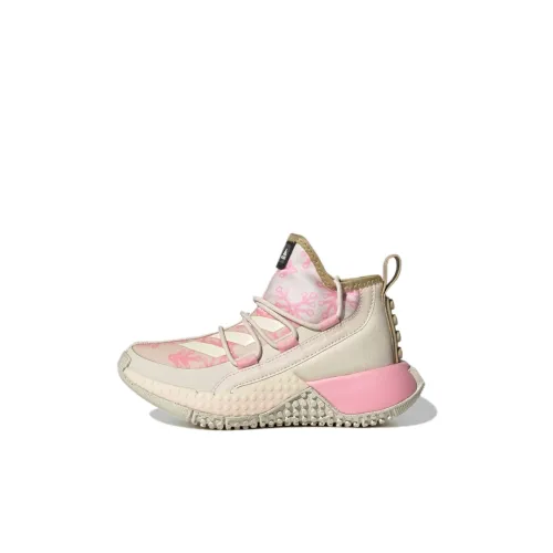 LEGO x Adidas Спортивный MID K Противоскользящий Устойчивый к истиранию Высокий Топ Детские Беговые Кроссовки Бежево-Розовый Детский