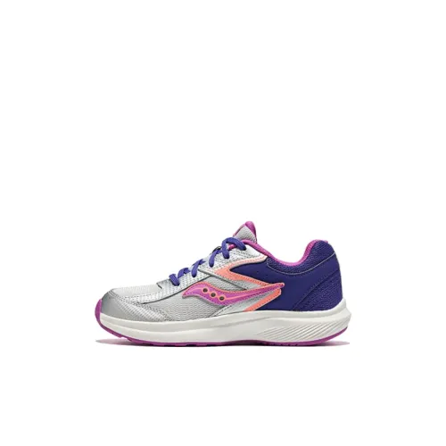 Saucony Cohesion KDZ Polymer Детские беговые кроссовки Низкий Топ Серебристый Розовый Красный Kids