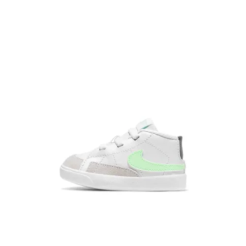 nike Blazer Mid Топ Обувь для малышей Белый серый зеленый Infant And Toddler