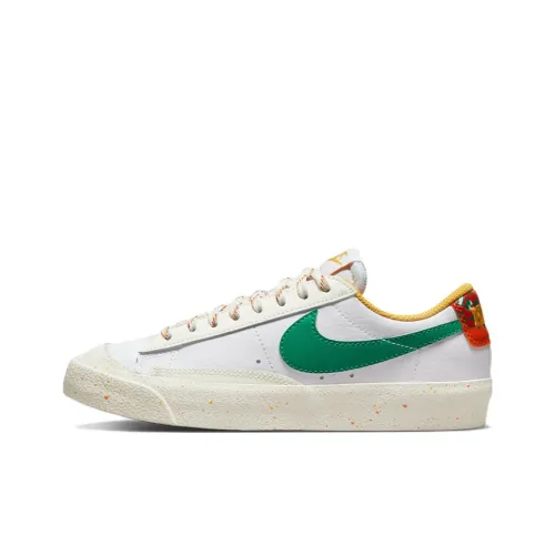 Nike Blazer '77 Противоскользящий устойчивый к истиранию с амортизаторами низкий топ детские скейтбординги белый зеленый