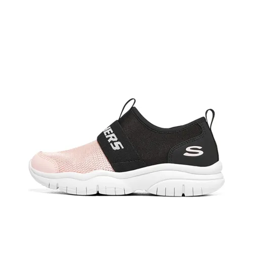 Skechers Go Fle Anti KICK Амортизация и Устойчивость к Износу Низкий Топ KIDS Lifestyle Shoes Розовый Черный