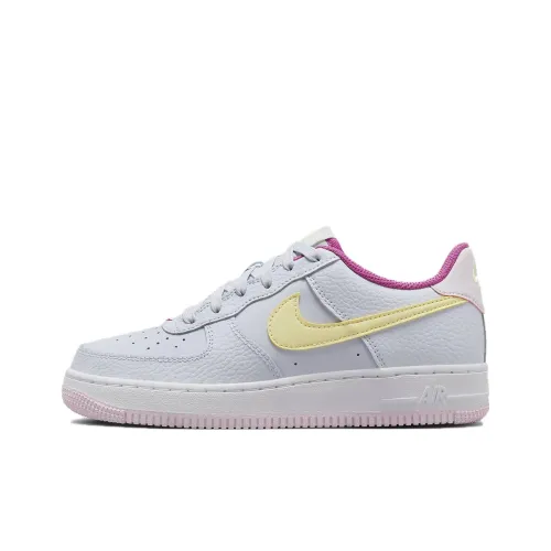 Nike Air FORCE 1 Устойчивый к истиранию Низкий Топ Детские Скейтбординг Желто-Серый