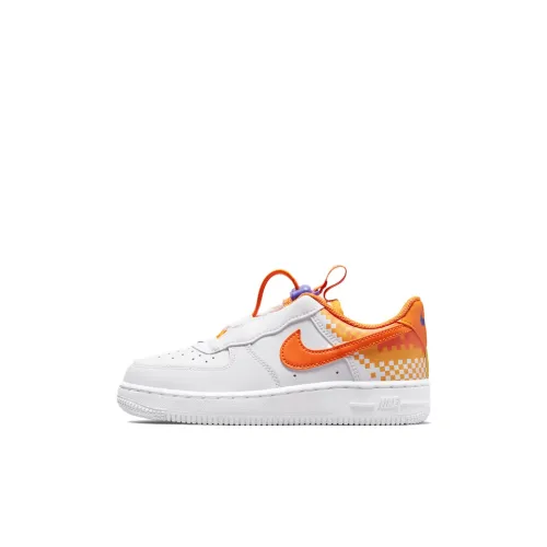 Nike Air Force 1 Toggle Slip-Resistant Abrasion-Resistant Low Top Детские Скейтбординг Белый Оранжевый