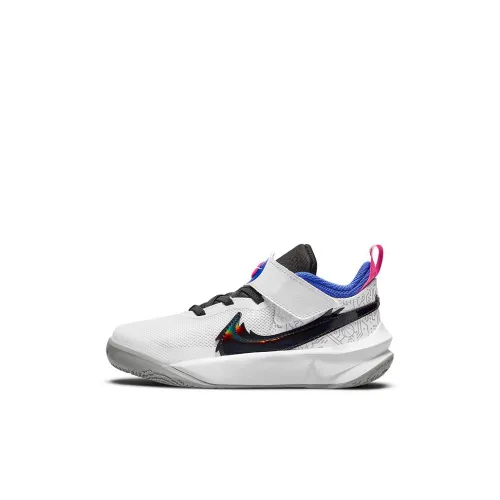Space Jam x Nike Team Hustle D 10 SE MID Топ Баскетбольные кроссовки Белый черный синий Для детей 3-7 лет