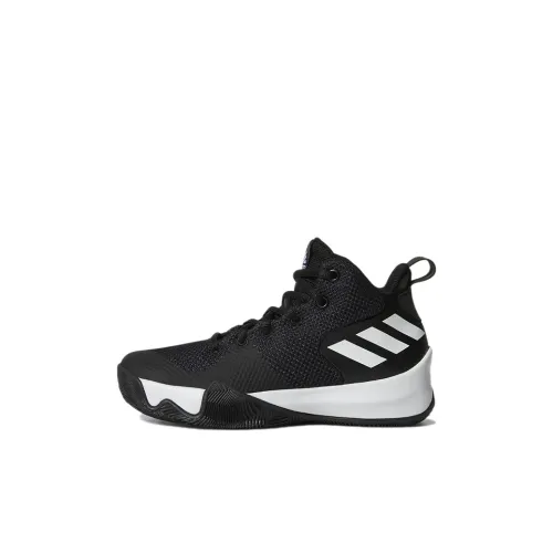 Adidas Explosive Flash Аbrasion Resistant MID Топ Детские Баскетбольные Кроссовки Черный Детский Возраст 3-7 Лет