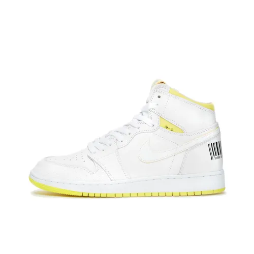 Jordan Air Jordan 1 Ретро High OG First Class Pilot High Top Детские баскетбольные кроссовки Белый Желтый
