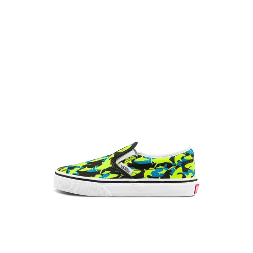 Vans Slip On Аbrasion Resistant Низкий Топ Детские Скейтбординги Зеленый Синий Черный Children Возраст 3-7 Лет