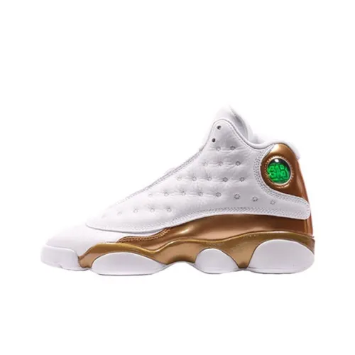 Jordan Air Jordan 13 Противоскользящий Легкий Амортизация Высокий Топ Детские Баскетбольные Кроссовки Черный Белый