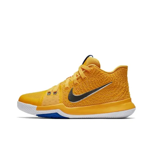 Nike Kyrie 3 Non Slip Легкий MID Топ Детские Баскетбольные Кроссовки Желтые Подростковые