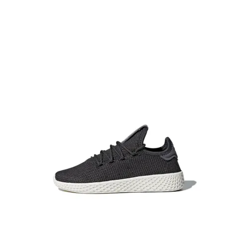 Pharrell Williams x adidas originals Tennis Hu Устойчивый к истиранию Низкий Топ Детские Беговые Кроссовки Черные
