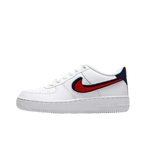 Nike Air FORCE 1 Low Топ Детские Скейтбординги Белый Красный Подростки