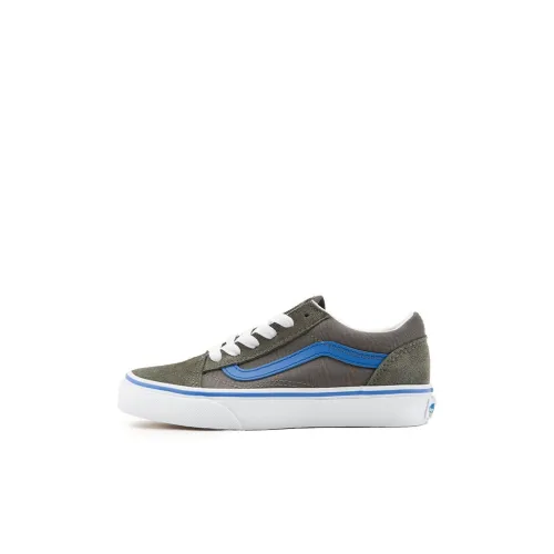 Vans Old Skool Collection Низкий Топ Детские Скейтбординги Серый Синий Дети Возраст 3-7 Лет