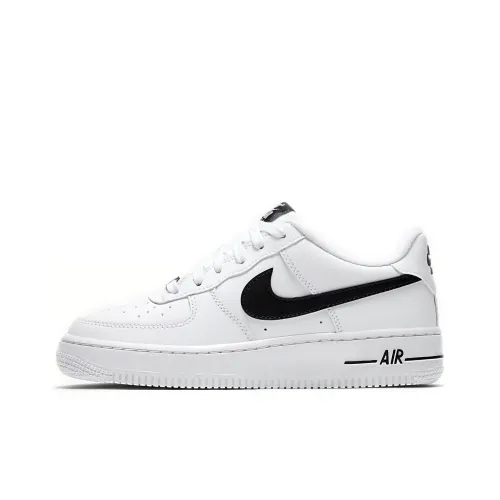 Nike Air Force 1 Устойчивый к истиранию Низкий Топ Детский Скейтбординг Белый Черный