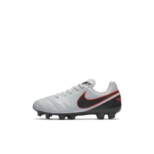nike Tiempo Legend 6 Противоскользящий Устойчивый к износу Легкий Низкий Топ Детская футбольная обувь Серый Черный Детский